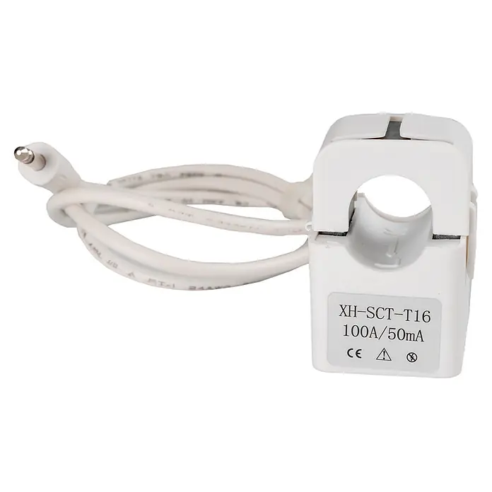 Pinzas para instalaciones eléctricas Wibeee - Grande - Transformador de corriente XH-SCT-T16, 100A/50mA, con cable y conector para una medición precisa de corriente.