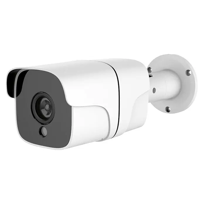 Muvit Cámara de vigilancia WIFI full HD 1080P Exterior - Blanco, Ángulo de detección: 180 ° - Aquí hay una cámara de seguridad blanca con soporte de pared. Ideal para monitorear áreas interiores y exteriores de su hogar o negocio.