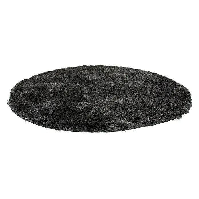 Kayoom Hochflorteppich Diamond - Anthrazit, Durchmesser: 120 cm, 100 % Polyester - Ein kuscheliger, runder, anthrazitfarbener Teppich mit langem Flor, der Wärme und Komfort in jeden Raum bringt.