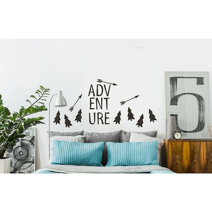 Adhesivos decorativos (Letras, 24 x 68 cm, Negro) | BAUHAUS