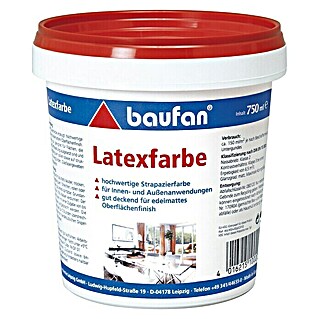Baufan Latexfarbe (Reinweiß, 750 ml, Matt, Lösemittelfrei)
