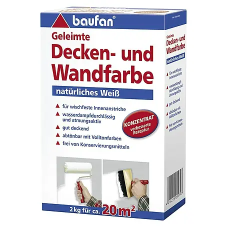 Baufan  Wandfarbe Geleimte Decken- und Wandfarbe
