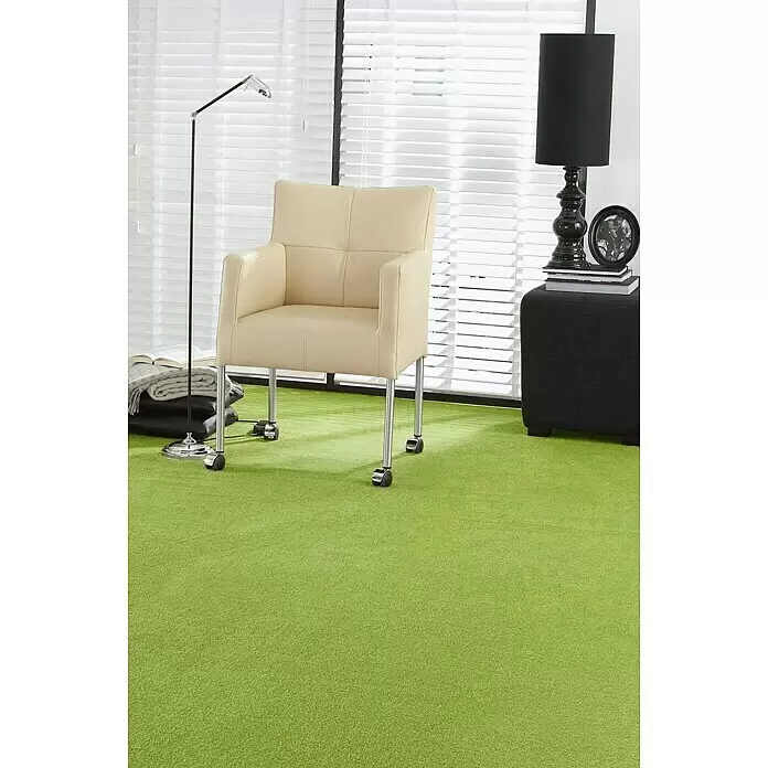 Teppichboden Meterware Linda - Breite: 400 cm, Velours, 100 % Polypropylen, Grün - Stimmungsaufnahme