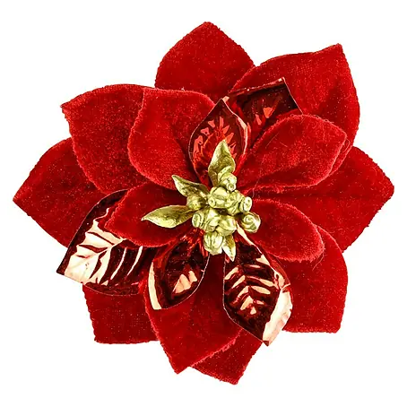 Dekoblüte Weihnachtsstern mit Clip