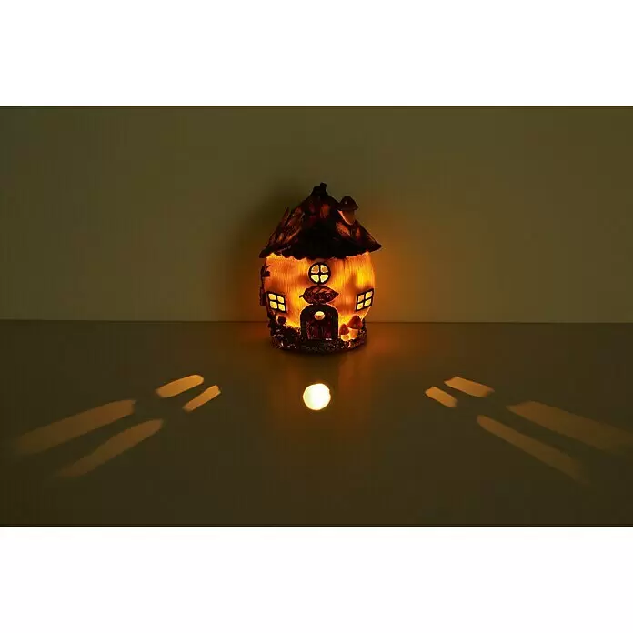 Globo Solar-Dekoleuchte Hütte - L x B x H: 13,3 x 12,5 x 17,5 cm, Bunt, IP44