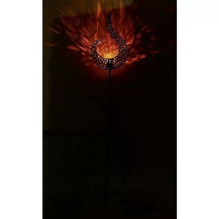 Globo Solar-Dekoleuchte - L x B x H: 16,5 x 6,5 x 90 cm, Schwarz, IP44