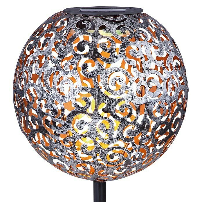 Globo Solarna ukrasna LED svjetiljka (Crno / srebrno-sivo, Ø x V: 18,5 x 54 cm)