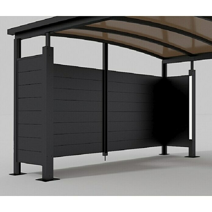 Abson Calux Endwand für Einzelcarport IL x H: 340 x 170 cm, Grau Detail Shot