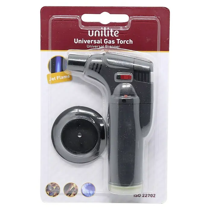 Universalbrenner - 1 Stk. - Das Unilite Universal Gas Torch Set, ideal für Hobby und Handwerk, verpackt in einer Blisterverpackung.