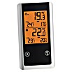 TFA Dostmann Funkthermometer (Digital, Batteriebetrieben, Schwarz, 8,2 x 2,5 x 15,2 cm)