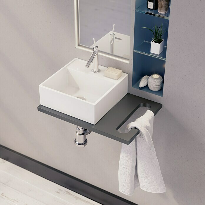 Encimera mueble baño compakt cemento lavabo integrado ( a medida)