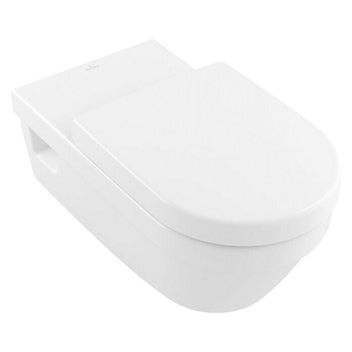 Villeroy & Boch Architectura Vita Wand-WC (Mit Spülrand, Mit schmutzabweisender & antibakterieller Glasur, Spülform: Tief, WC Abgang: Waagerecht, Weiß