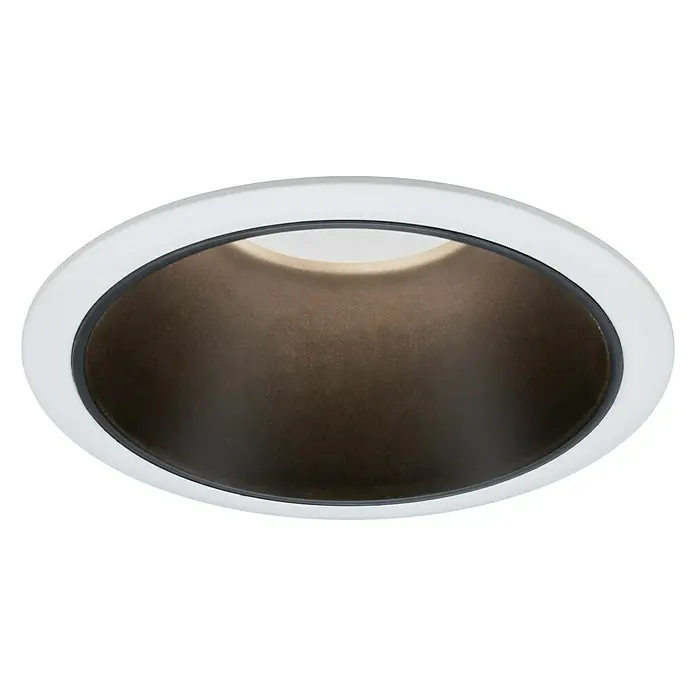 Paulmann LED-Einbauleuchte Cole - 6,5 W, Weiß/Schwarz, Warmweiß, 1 Stk. - Deckeneinbaustrahler mit weißem Rahmen und dunkler Innenseite. Ideal für eine moderne und dezente Beleuchtung in jedem Raum.