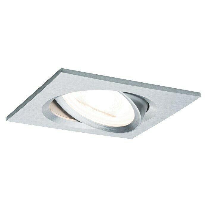 Paulmann LED-Einbauleuchte Nova quadratisch (6,5 W, Aluminium, Warmweiß, 1 Stk.)