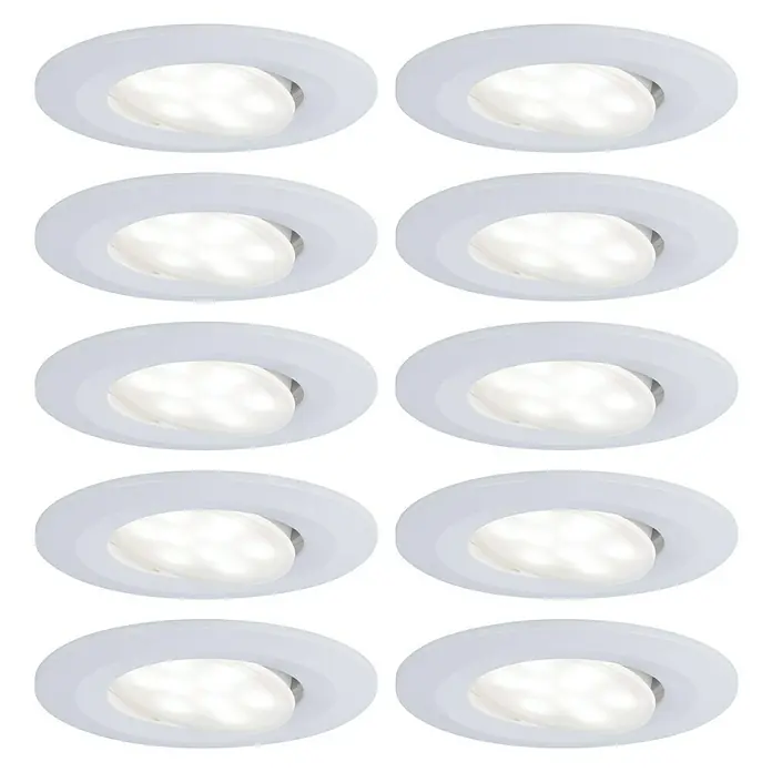 Paulmann LED-Einbauleuchte Calla - Neutralweiß, 10 Stk., IP65, Durchmesser: 90 mm, Weiß - Weiße LED-Deckeneinbauleuchten, ideal für moderne Beleuchtungslösungen. Elegantes Design für stilvolle Raumakzente.