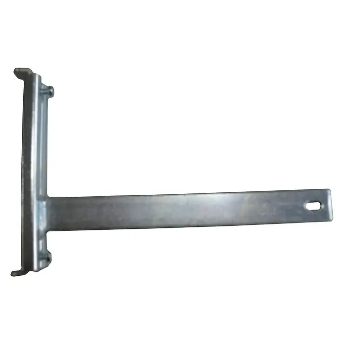 Fensterbankprofil - Stahl, Verstellbar: 15 cm - 20 cm - Metallwinkel zur Wandmontage. Der Winkel ist aus Stahl und hat eine graue Oberfläche. Er ist für die Befestigung von Regalen oder anderen Gegenständen geeignet.