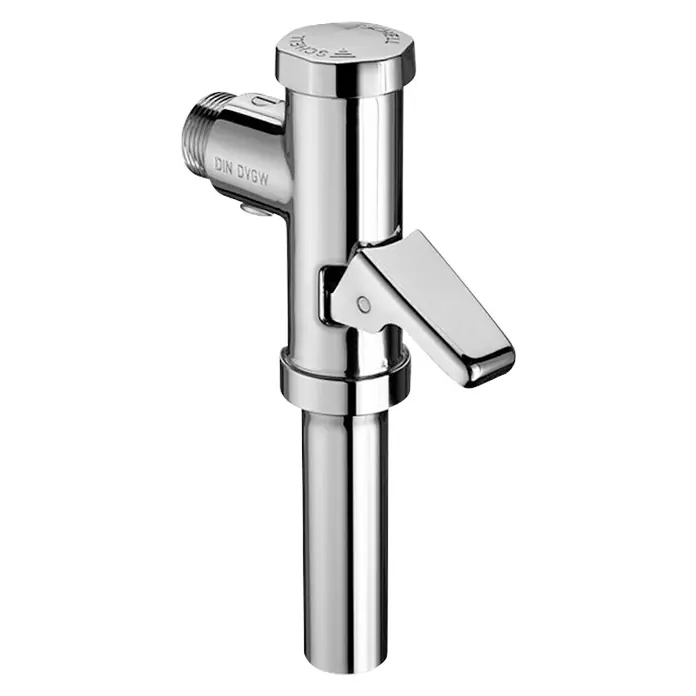 Schell WC-Druckspüler - ¾″, Verchromt, Mit Tülle - Eine Chrom-Eckventilarmatur mit Hebelgriff und DIN DVGW-Prüfzeichen, ideal für Sanitäranlagen.