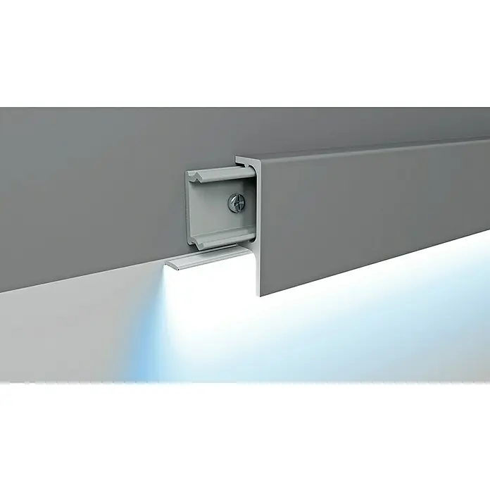 Perfil para cable Uni - 2 m x 1,9 cm x 6,3 cm, Poliestireno - Montaje e instalación de tiras LED con perfil para una iluminación indirecta elegante.