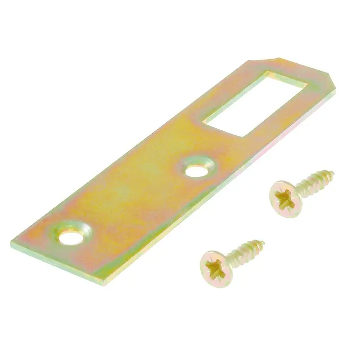 Küchenrahmenblech - Länge: 100 mm, Stahl, 4 Stk. - Metall-Schließblech mit zwei Schrauben, ideal für Türschlösser, robust und langlebig für sichere Installationen.