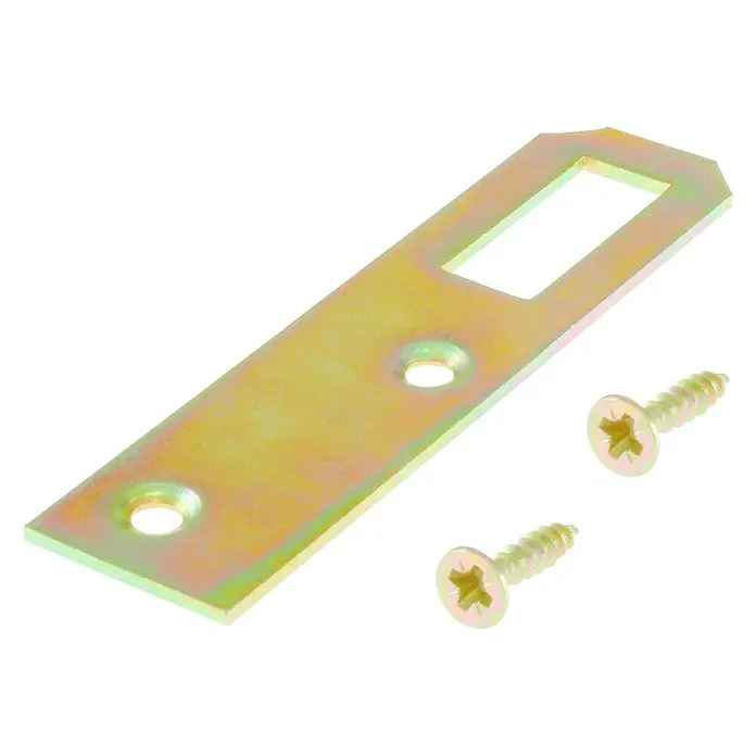 Küchenrahmenblech - Länge: 100 mm, Stahl, 4 Stk. - Metall-Schließblech mit zwei Schrauben, ideal für Türschlösser, robust und langlebig für sichere Installationen.