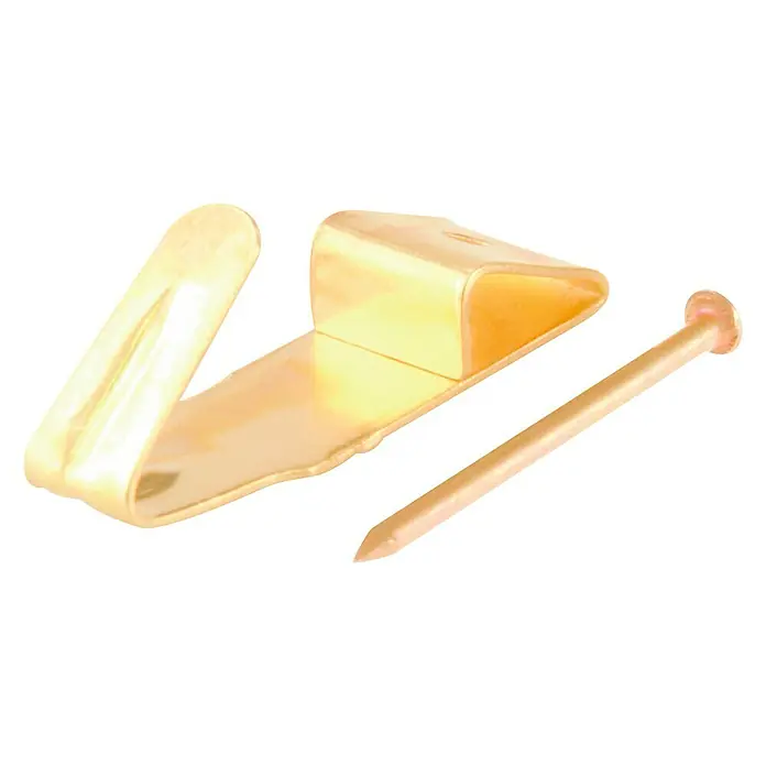 Stabilit Wandhaken - L x B: 12 x 6 mm, 20 Stk. - Goldener Bilderhaken mit Nagel, ideal zum Aufhängen von Bildern und Dekorationen ohne großen Aufwand.