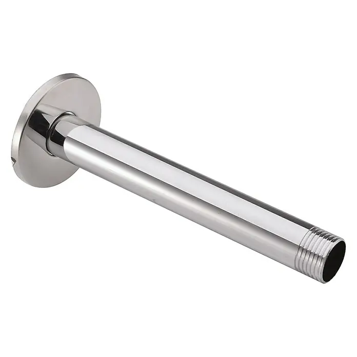 Camargue Wandanschluss Forsakar - Länge: 15 cm, Anschlüsse: ½″ - Duscharm aus verchromtem Metall mit runder Rosette zur Wandmontage für ein modernes Badezimmerdesign.