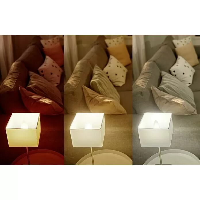 Philips Hue Smart-LED-Lampen Set White Ambiance - E14, Dimmbar, Warmweiß, 470 lm, 5,2 W, 2 Stk. - Anwendungsbeispiel