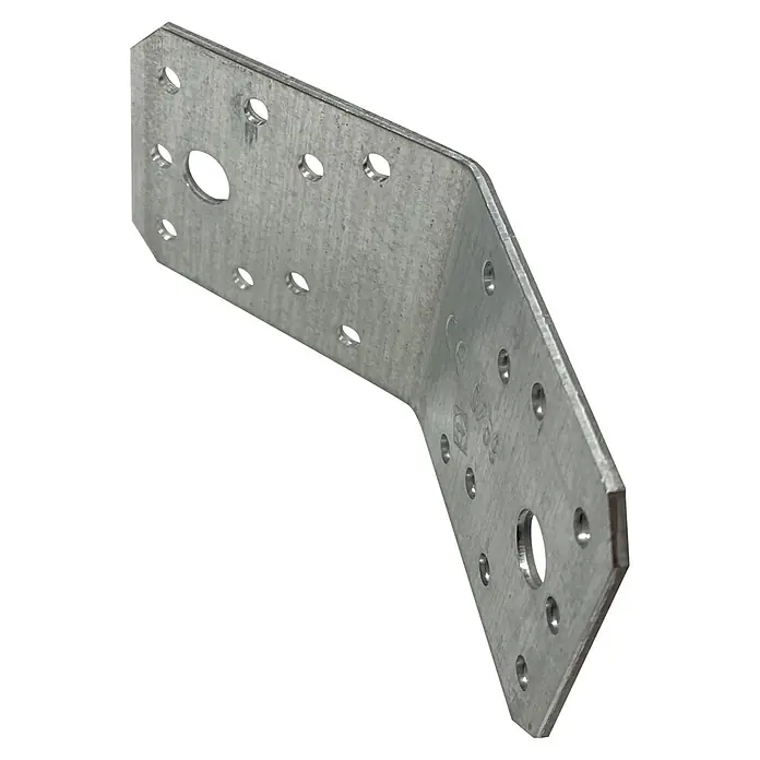 Stabilit Conector en ángulo - L x An: 70 x 70 mm, Acero - Escuadra de acero galvanizado con múltiples agujeros para asegurar vigas de madera u otros elementos de construcción.