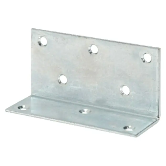 Stabilit Escuadra ancha - L x An: 115 x 60 mm, Plateado, Acero - Escuadra metálica con agujeros para sujetar componentes, ideal para construcciones de madera y metal. Disponible en varios tamaños.