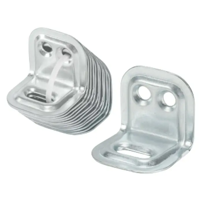 Stabilit Escuadra regulable - L x An x Al: 25 x 30 x 1 mm, Zincado, 12 ud. - Un juego de escuadras metálicas, una suelta y una apilada, para sujetar componentes de forma segura.
