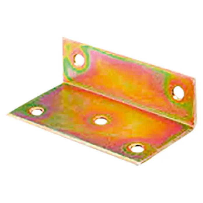 Stabilit Escuadra ancha - L x An: 75 x 40 mm, Acero - Escuadra metálica cincada amarilla con orificios para tornillos para muebles o refuerzo estructural.
