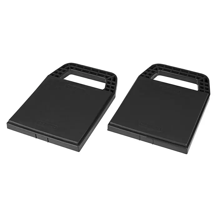 Calima Stützplatte - L x B x H: 22,5 x 16,5 x 2,2 cm, Geeignet für: Stützböcke, 4 Stk. - Zwei schwarze Trittstufen aus Kunststoff mit Griffen oben, ideal für zusätzliche Höhe oder als Unterlage.