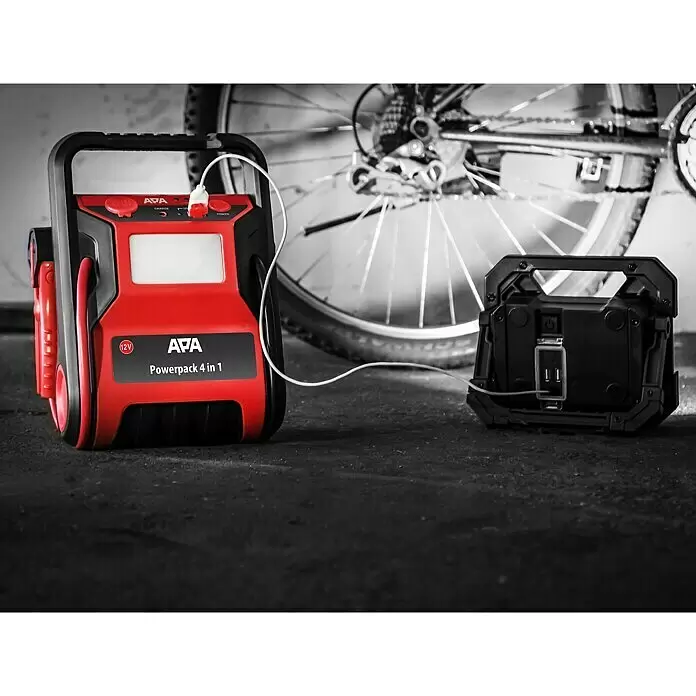 APA Energiestation - L x B x H: 17 x 23 x 29,5 cm, 7.000 mAh, 12 V - Anwendungsbeispiel