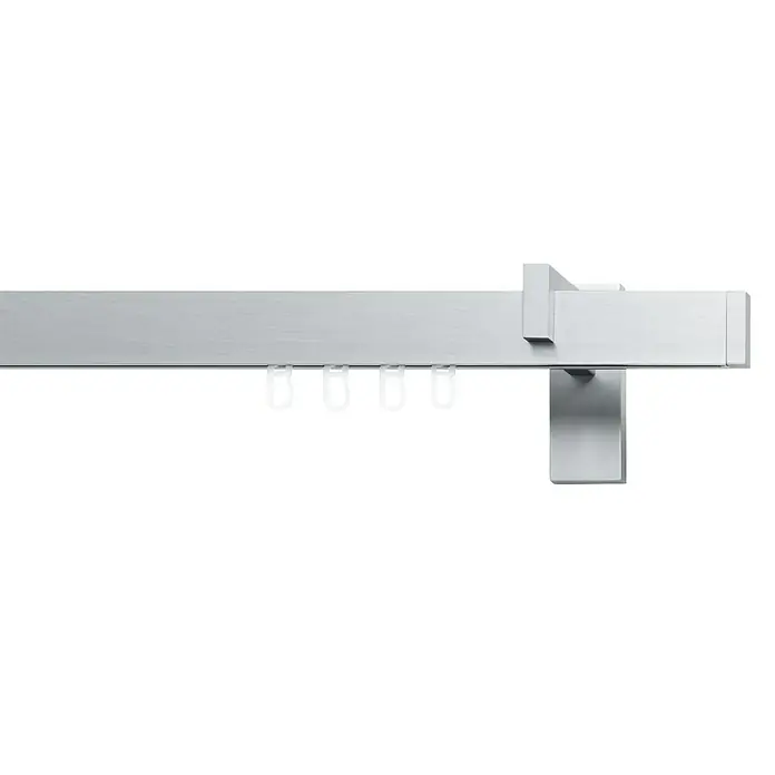 Expo Ambiente Gardinenprofil Multitrack - Anzahl Läufe: 1 Stk., Edelstahloptik, Länge: 160 cm - Eine Gardinenstange aus Metall mit Gleitern. Perfekt für modernes Wohnen und einfache Montage.