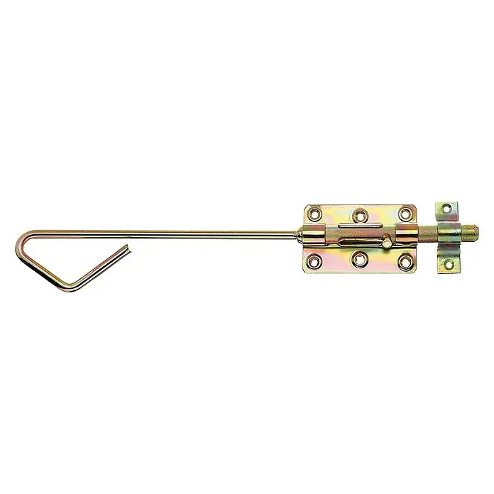 Stabilit Schieberiegel - Länge: 400 mm, Stahl - Türriegel aus Metall mit Haken und Schrauben zur sicheren Befestigung von Türen und Toren.
