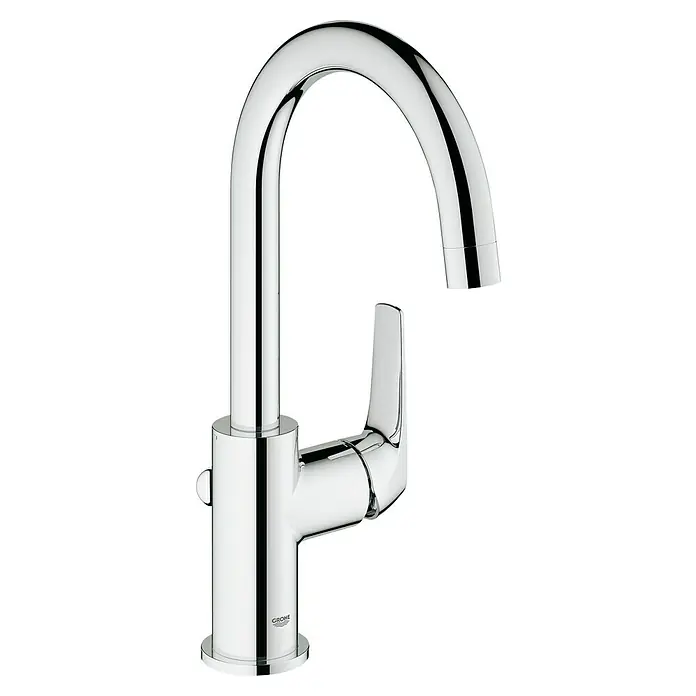Grohe BauFlow Waschtischarmatur L-Size - Chrom, Glänzend - Glänzender Grohe Einhebelmischer mit schlankem Auslauf und Hebel. Elegantes Design für moderne Badezimmer mit hohem Bedienkomfort.