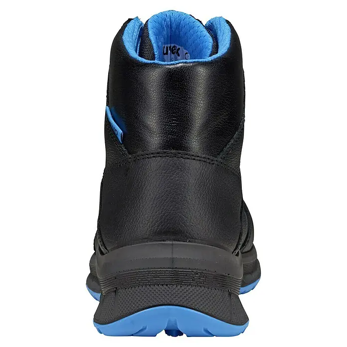 Uvex 2 Trend Sicherheitsstiefel S3 - 47, Schutzklasse nach EN ISO 20345: S3, Schwarz/Blau - Schwarzer Uvex Sicherheitsschuh mit blauem Innenfutter und Sohle. Ideal für den Arbeitsplatz.
