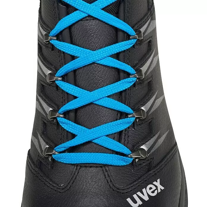 Uvex 2 Trend Sicherheitsstiefel S3 - 46, Schutzklasse nach EN ISO 20345: S3, Schwarz/Blau - Detailaufnahme
