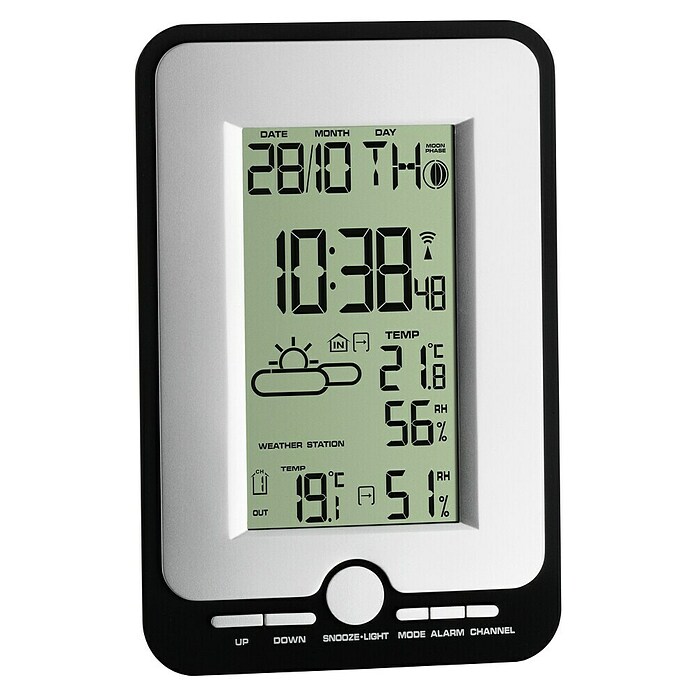 TFA Dostmann Digital wall clock 60.4519.01 (black with batteries