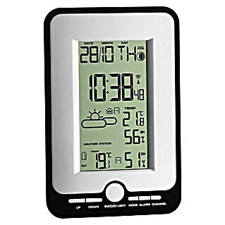 TFA Dostmann Weerstation Multi (Weergave: Digitaal, Werkt op batterijen, Grijs, 11,8 x 2,9 x 18 cm)
