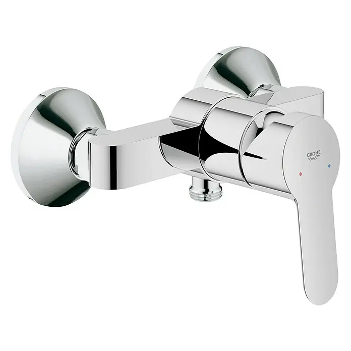 Grohe BauEdge Brausearmatur - Chrom, Glänzend - Glänzende Grohe Armatur für Dusche oder Badewanne, Einhebelmischer mit Chromoberfläche und Temperaturregler für optimalen Komfort.