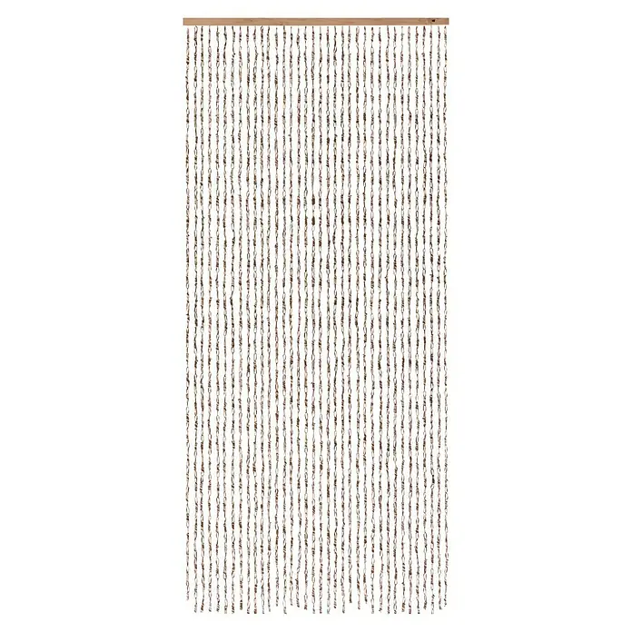 Conacord Dekovorhang Ceylon - Beige/Braun, 90 x 200 cm, Papier - Ein Vorhang aus vielen einzelnen Schnüren mit kleinen, dekorativen Elementen, die für eine natürliche und stilvolle Raumteilung sorgen.