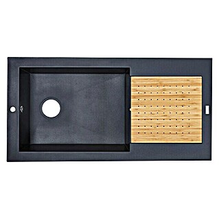 Carea Fregadero encastrable Eole (50 x 47,6 cm, Negro)