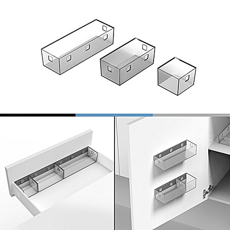 essensa Aufbewahrungsbox-Set Boxx (Kunststoff, Graphit/Transluzent)