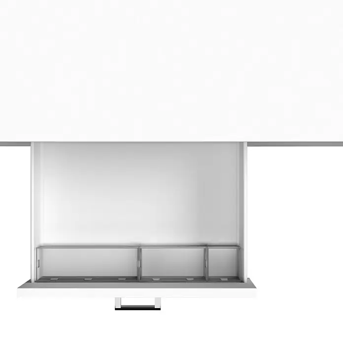 essensa Aufbewahrungsbox-Set Boxx - Kunststoff, Graphit/Transluzent - Ein Innenraumschrank mit mehreren Fächern. Er ist weiß und hat einen minimalistischen Stil. Ideal für die Organisation und Aufbewahrung.