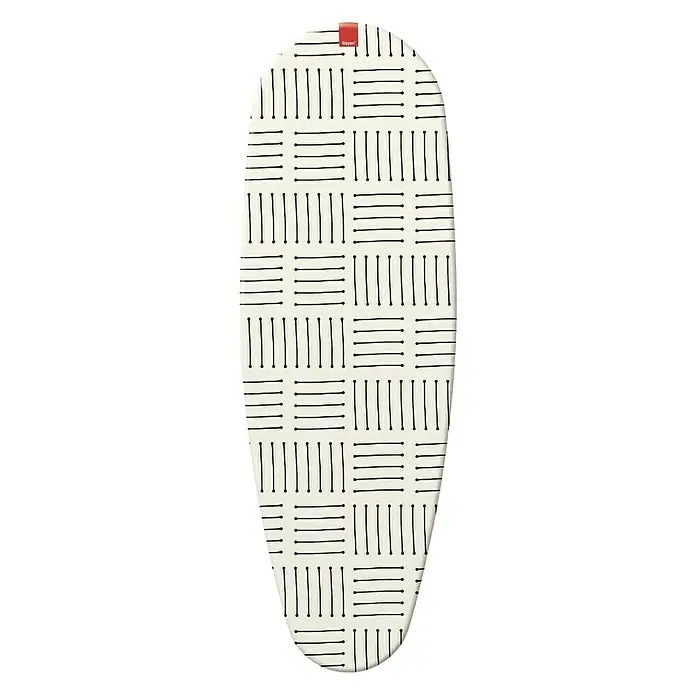 Rayen Funda para tabla de planchar Clip Premium Rayas 126 - Específico para: Planchado ropa - Tabla de planchar con estampado blanco y negro y detalle rojo. Ideal para un planchado rápido y eficiente, un imprescindible en cada hogar.