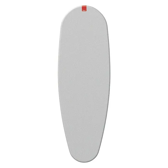 Rayen Funda para tabla de planchar Clip Basic Gris - Gris, Específico para: Planchado ropa - Una tabla de planchar gris con bordes redondeados y una pequeña etiqueta roja en la parte superior. Ideal para planchar rápido.