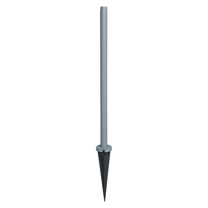 Lutec Soporte de estaca para BREAD, ZETA & DROP - L x An x Al: 7 x 7 x 100 cm - Imagen de una estaca de tierra gris para fijar luces de jardín, ideal para uso exterior.