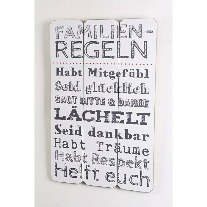 Holzbild (Familienregeln, B x H: 40 x 60 cm) | BAUHAUS