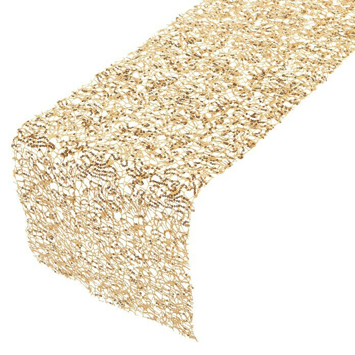 Dekostoff SparklingGold, 250 x 30 cm, 100 % Polyester View From Above